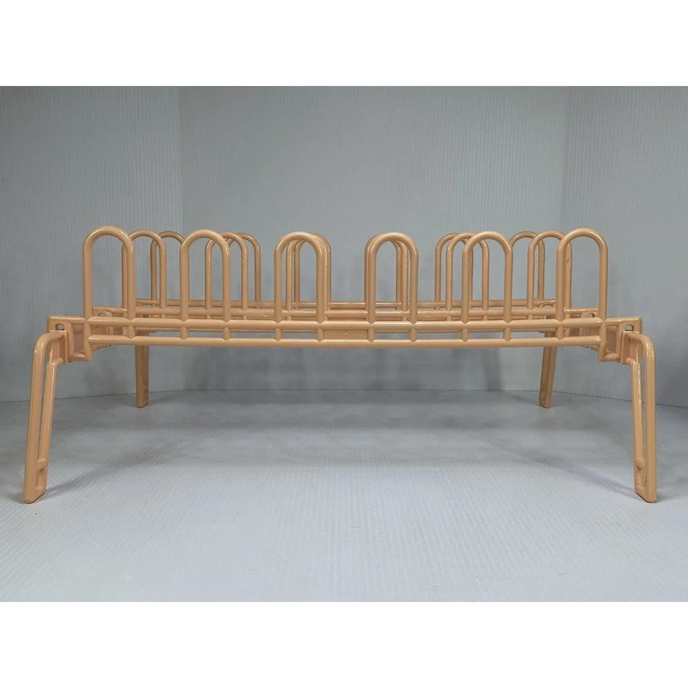 Vintage 80s Peach Plastic Yaffa Style 9 Pair Shoe Rack